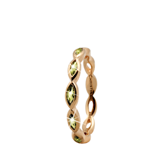 Christina Collect gold plated collecting ring - Eternity Peridot